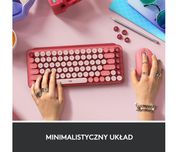 LOGITECH POP KEYS Coral Rose US INTL - 716622 - zdjęcie 8
